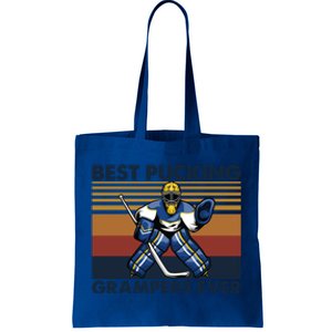 Best Pucking Grampers Ever Funny Hockey Grandpa Saying Gift Tote Bag