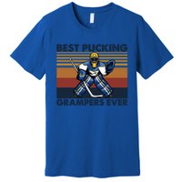 Best Pucking Grampers Ever Funny Hockey Grandpa Saying Gift Premium T-Shirt