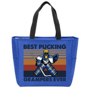 Best Pucking Grampers Ever Funny Hockey Grandpa Saying Gift Zip Tote Bag