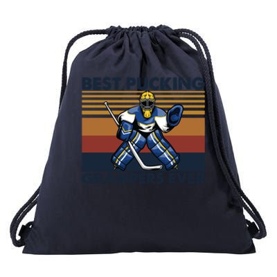 Best Pucking Grampers Ever Funny Hockey Grandpa Saying Gift Drawstring Bag