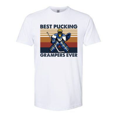 Best Pucking Grampers Ever Funny Hockey Grandpa Saying Gift Softstyle CVC T-Shirt