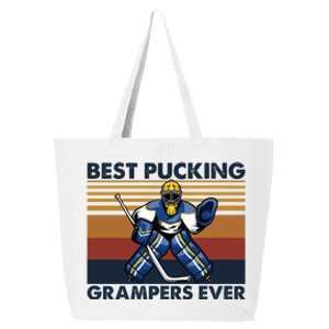 Best Pucking Grampers Ever Funny Hockey Grandpa Saying Gift 25L Jumbo Tote