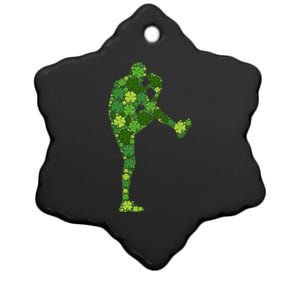 Baseball Pitcher Green Shamrock Clover: St Patricks Day Meaningful Gift Ceramic Star Ornament