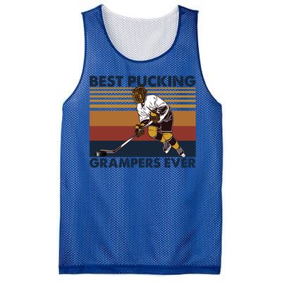 Best Pucking Grampers Ever Funny Hockey Grandpa Saying Gift Mesh Reversible Basketball Jersey Tank