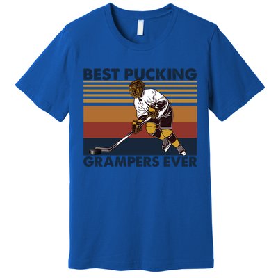 Best Pucking Grampers Ever Funny Hockey Grandpa Saying Gift Premium T-Shirt