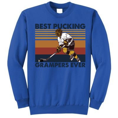 Best Pucking Grampers Ever Funny Hockey Grandpa Saying Gift Tall Sweatshirt