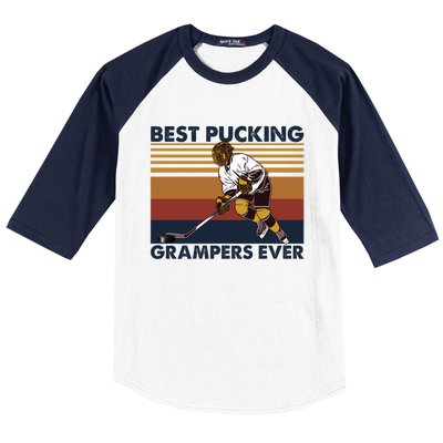 Best Pucking Grampers Ever Funny Hockey Grandpa Saying Gift Baseball Sleeve Shirt