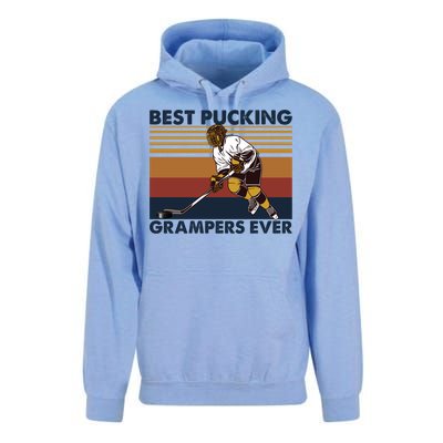 Best Pucking Grampers Ever Funny Hockey Grandpa Saying Gift Unisex Surf Hoodie