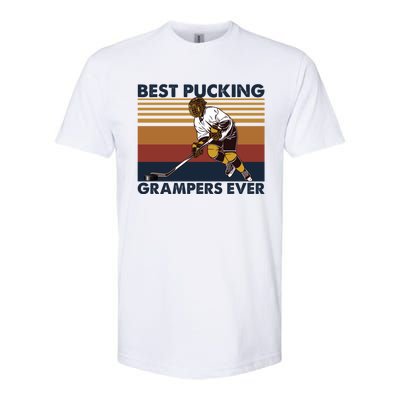 Best Pucking Grampers Ever Funny Hockey Grandpa Saying Gift Softstyle CVC T-Shirt