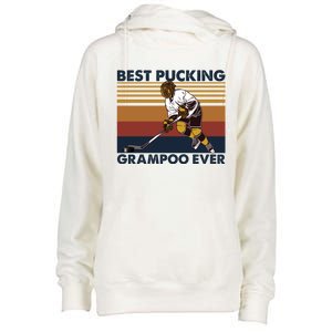 Best Pucking Grampoo Ever Funny Hockey Grandma Saying Gift Womens Funnel Neck Pullover Hood