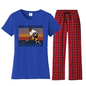 Best Pucking Grampoo Ever Funny Hockey Grandma Saying Gift Women's Flannel Pajama Set