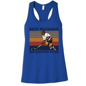 Best Pucking Grampoo Ever Funny Hockey Grandma Saying Gift Women's Racerback Tank