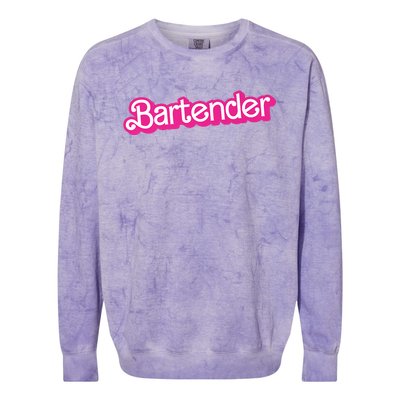 Bartender Pink Graphic Funny Bartender Colorblast Crewneck Sweatshirt