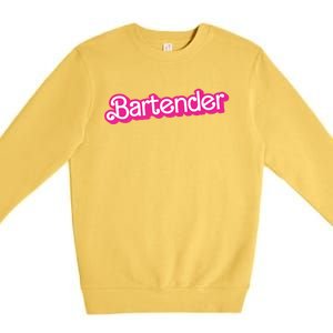 Bartender Pink Graphic Funny Bartender Premium Crewneck Sweatshirt