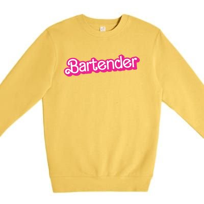 Bartender Pink Graphic Funny Bartender Premium Crewneck Sweatshirt