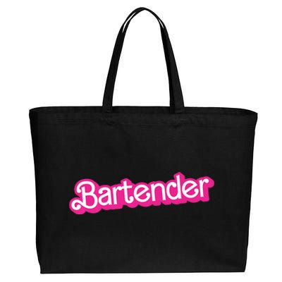 Bartender Pink Graphic Funny Bartender Cotton Canvas Jumbo Tote