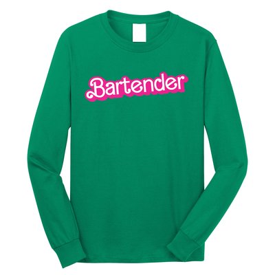 Bartender Pink Graphic Funny Bartender Long Sleeve Shirt