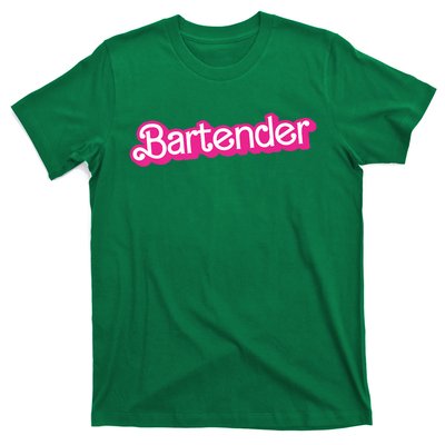 Bartender Pink Graphic Funny Bartender T-Shirt