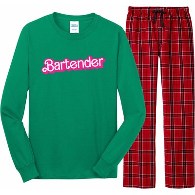 Bartender Pink Graphic Funny Bartender Long Sleeve Pajama Set