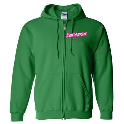 Bartender Pink Graphic Funny Bartender Full Zip Hoodie