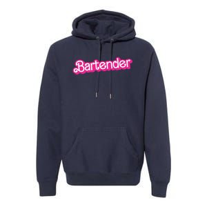 Bartender Pink Graphic Funny Bartender Premium Hoodie