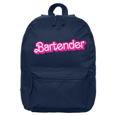 Bartender Pink Graphic Funny Bartender 16 in Basic Backpack