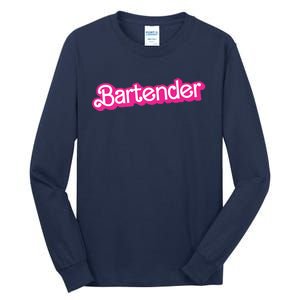 Bartender Pink Graphic Funny Bartender Tall Long Sleeve T-Shirt