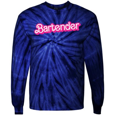 Bartender Pink Graphic Funny Bartender Tie-Dye Long Sleeve Shirt