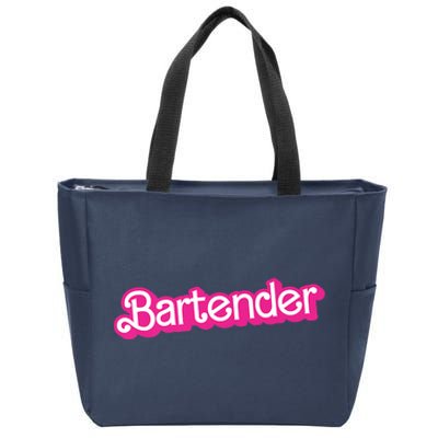 Bartender Pink Graphic Funny Bartender Zip Tote Bag