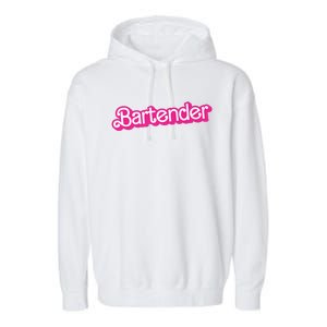 Bartender Pink Graphic Funny Bartender Garment-Dyed Fleece Hoodie