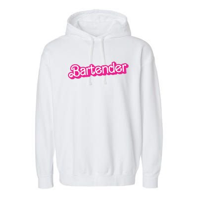 Bartender Pink Graphic Funny Bartender Garment-Dyed Fleece Hoodie