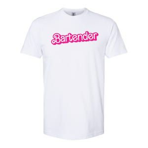 Bartender Pink Graphic Funny Bartender Softstyle CVC T-Shirt