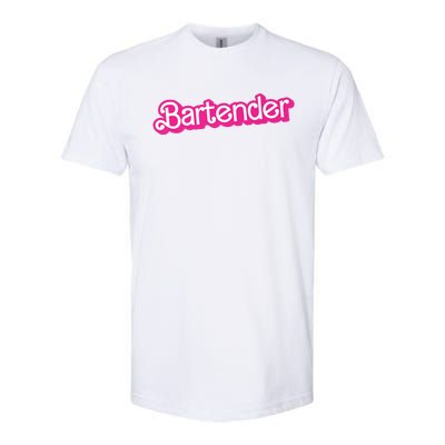 Bartender Pink Graphic Funny Bartender Softstyle CVC T-Shirt