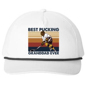 Best Pucking Granddad Ever Funny Hockey Grandpa Saying Cute Gift Snapback Five-Panel Rope Hat