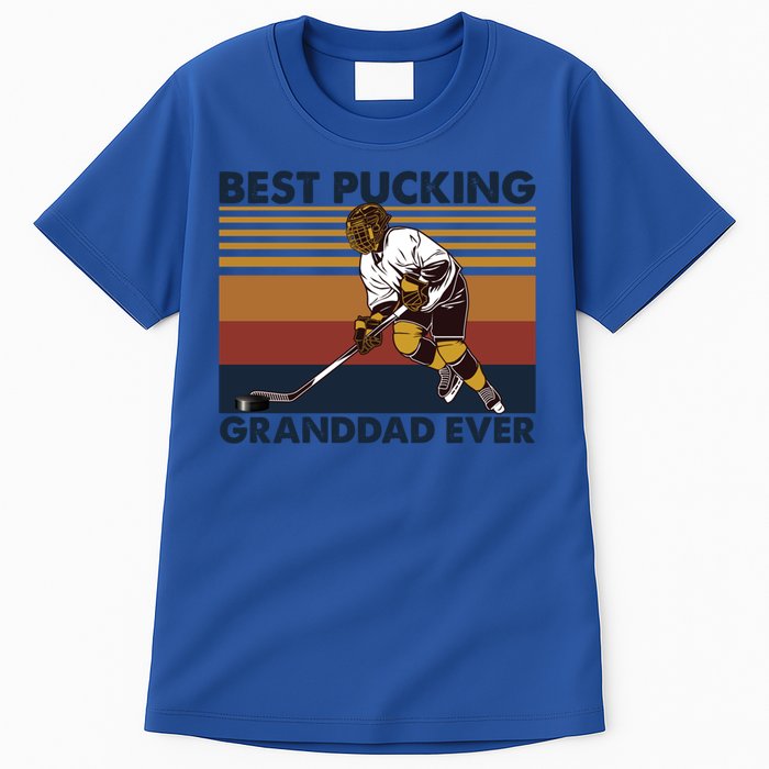 Best Pucking Granddad Ever Funny Hockey Grandpa Saying Cute Gift Tall T-Shirt