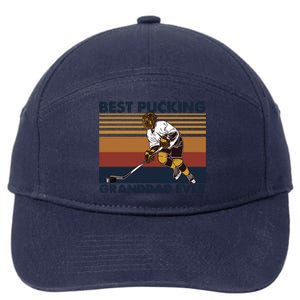 Best Pucking Granddad Ever Funny Hockey Grandpa Saying Cute Gift 7-Panel Snapback Hat