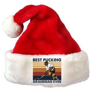 Best Pucking Granddad Ever Funny Hockey Grandpa Saying Cute Gift Premium Christmas Santa Hat