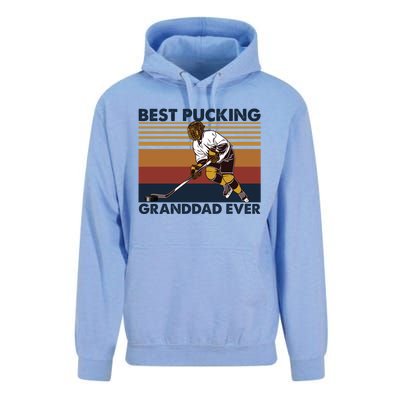 Best Pucking Granddad Ever Funny Hockey Grandpa Saying Cute Gift Unisex Surf Hoodie