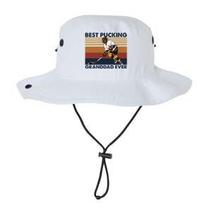 Best Pucking Granddad Ever Funny Hockey Grandpa Saying Cute Gift Legacy Cool Fit Booney Bucket Hat