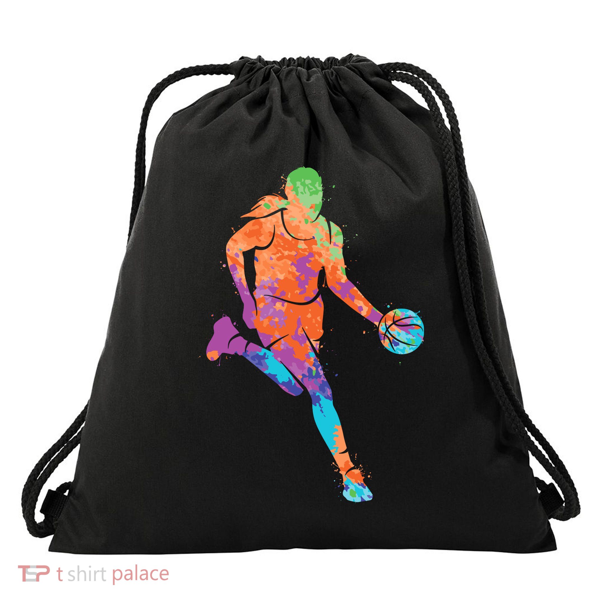 Basketball Player Girl Wo Girl Basketball Drawstring Bag