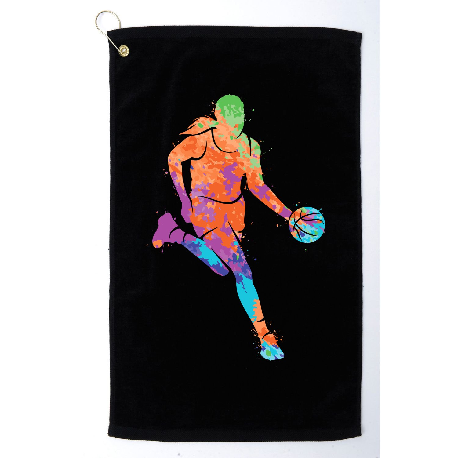 Basketball Player Girl Wo Girl Basketball Golf Towel