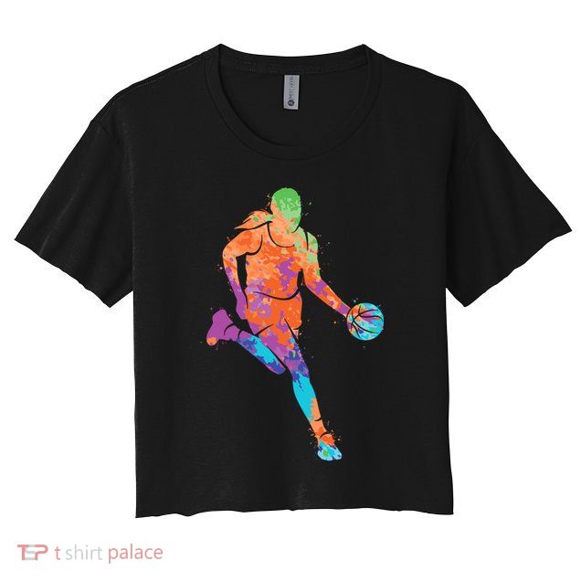 Basketball Player Girl Wo Girl Basketball Crop Top