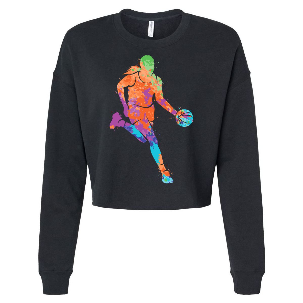 Basketball Player Girl Wo Girl Basketball Cropped Pullover Crew