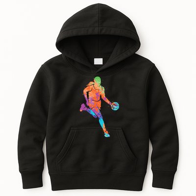 Basketball Player Girl Wo Girl Basketball Kids Hoodie