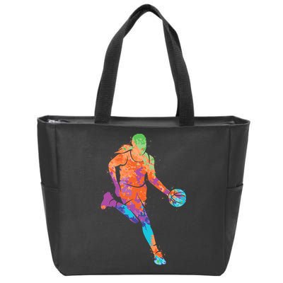 Basketball Player Girl Wo Girl Basketball Zip Tote Bag