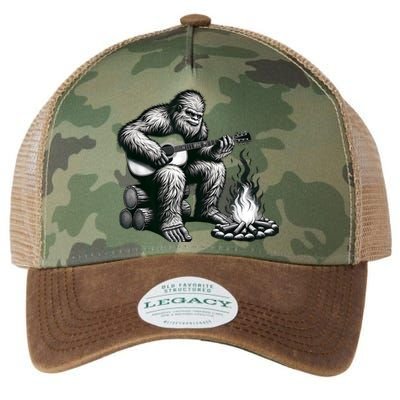 Bigfoot Playing Guitar Rock On Sasquatch Big Foot Legacy Tie Dye Trucker Hat