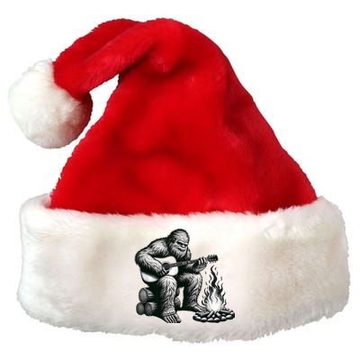 Bigfoot Playing Guitar Rock On Sasquatch Big Foot Premium Christmas Santa Hat