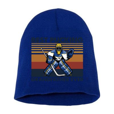 Best Pucking Grandfather Ever Funny Hockey Grandpa Saying Gift Short Acrylic Beanie