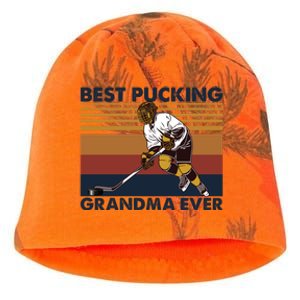 Best Pucking Grandma Ever Funny Hockey Grandma Saying Gift Kati - Camo Knit Beanie