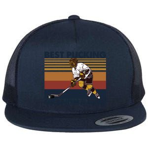 Best Pucking Grandma Ever Funny Hockey Grandma Saying Gift Flat Bill Trucker Hat